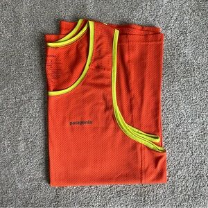 Patagonia Orange Tank Top with Yellow Trim
